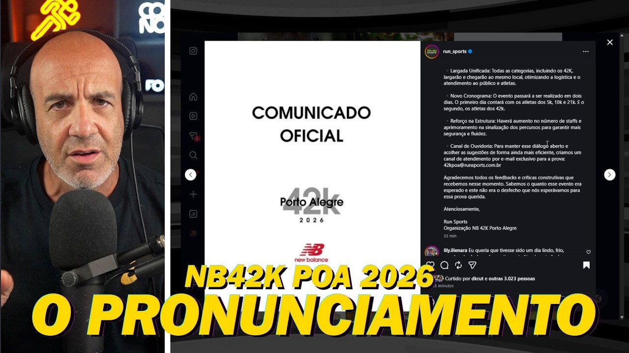 ORGANIZAÇÃO da New Balance 42K se PRONUNCIA