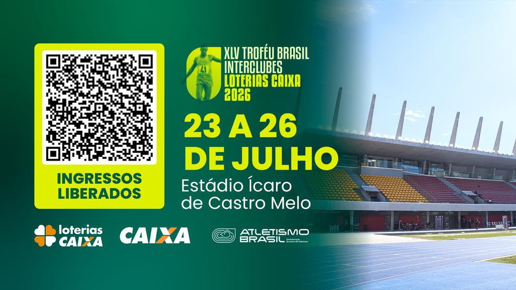 Troféu Brasil de Atletismo terá entrada gratuita, mas público precisa se inscrever